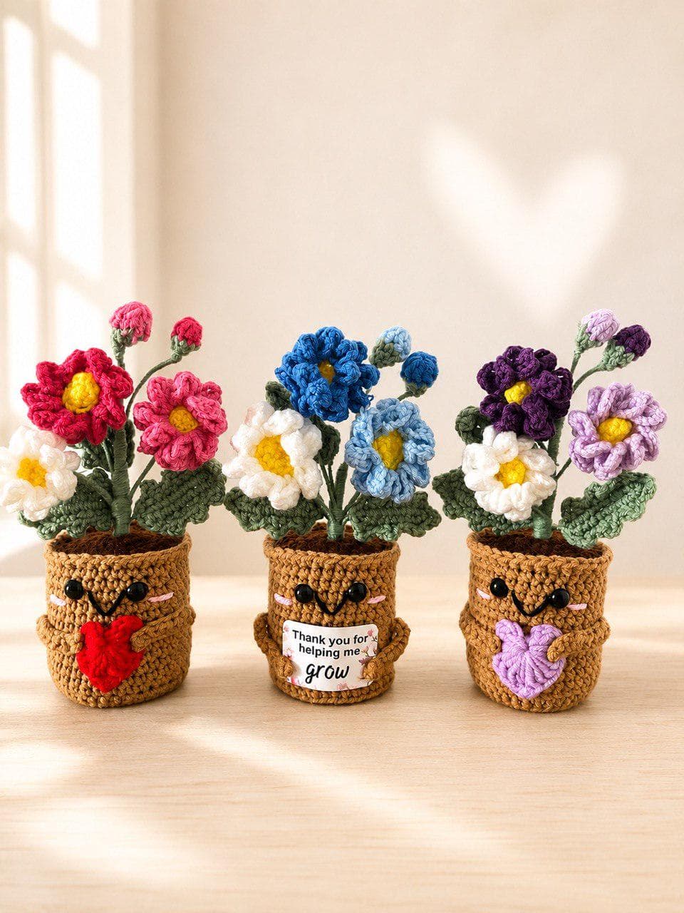 Maceta de flores de ganchillo para la oficina, foto 4