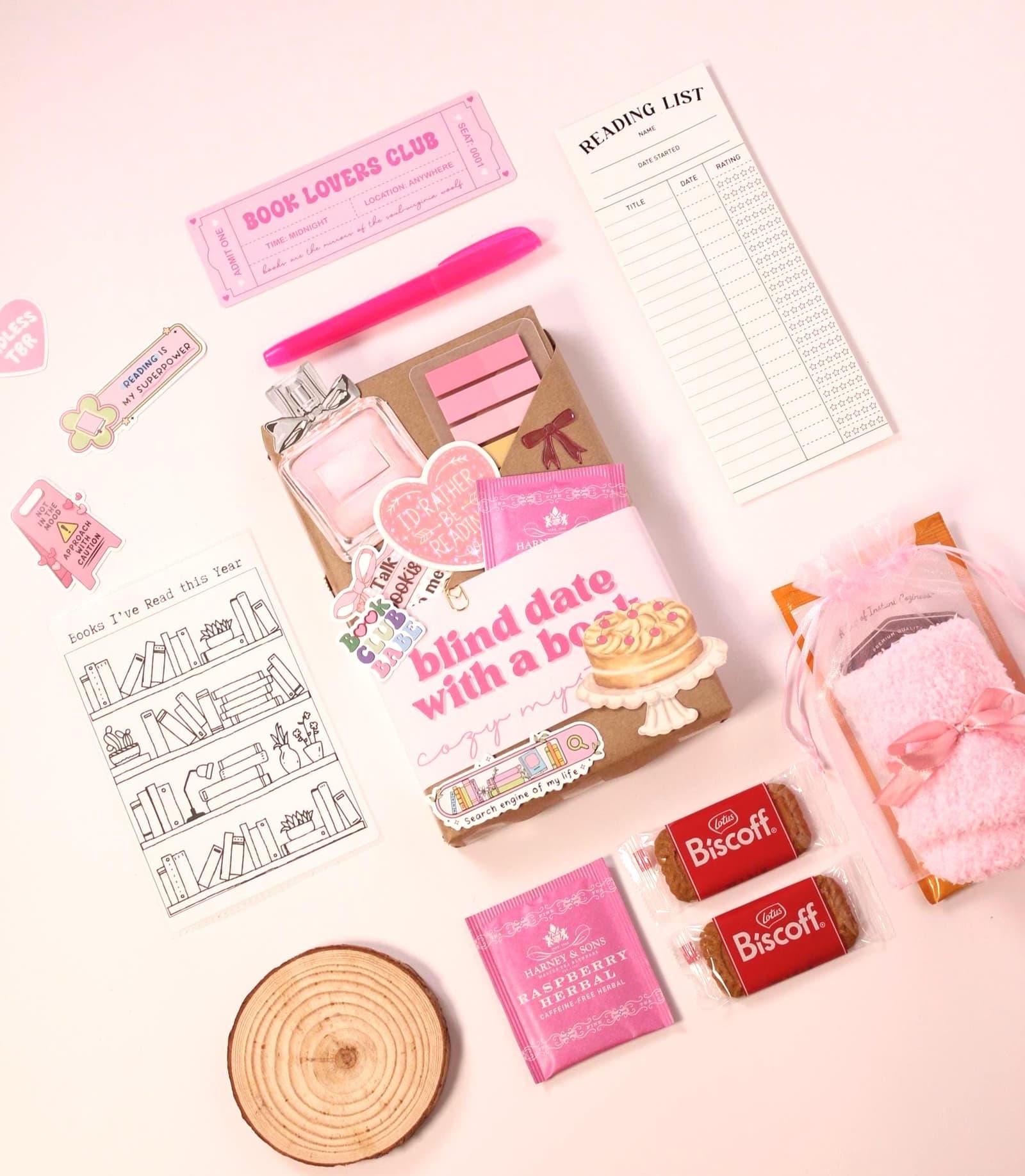 Blind date with a kindle book styled as kindle mystery box featuring blind date with an ebook concept, book bundle presentation, bookish bundles layout, and book gift box aesthetic for digital reader gifts, perfect gift box for women and blind date with a book kindle fans.