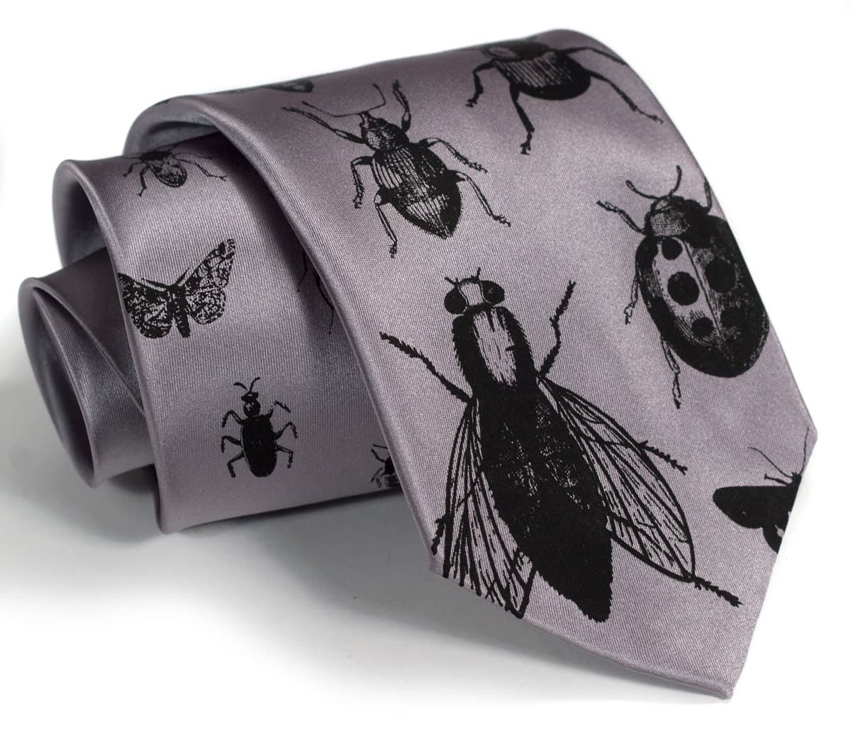 Corbata con estampado de insectos