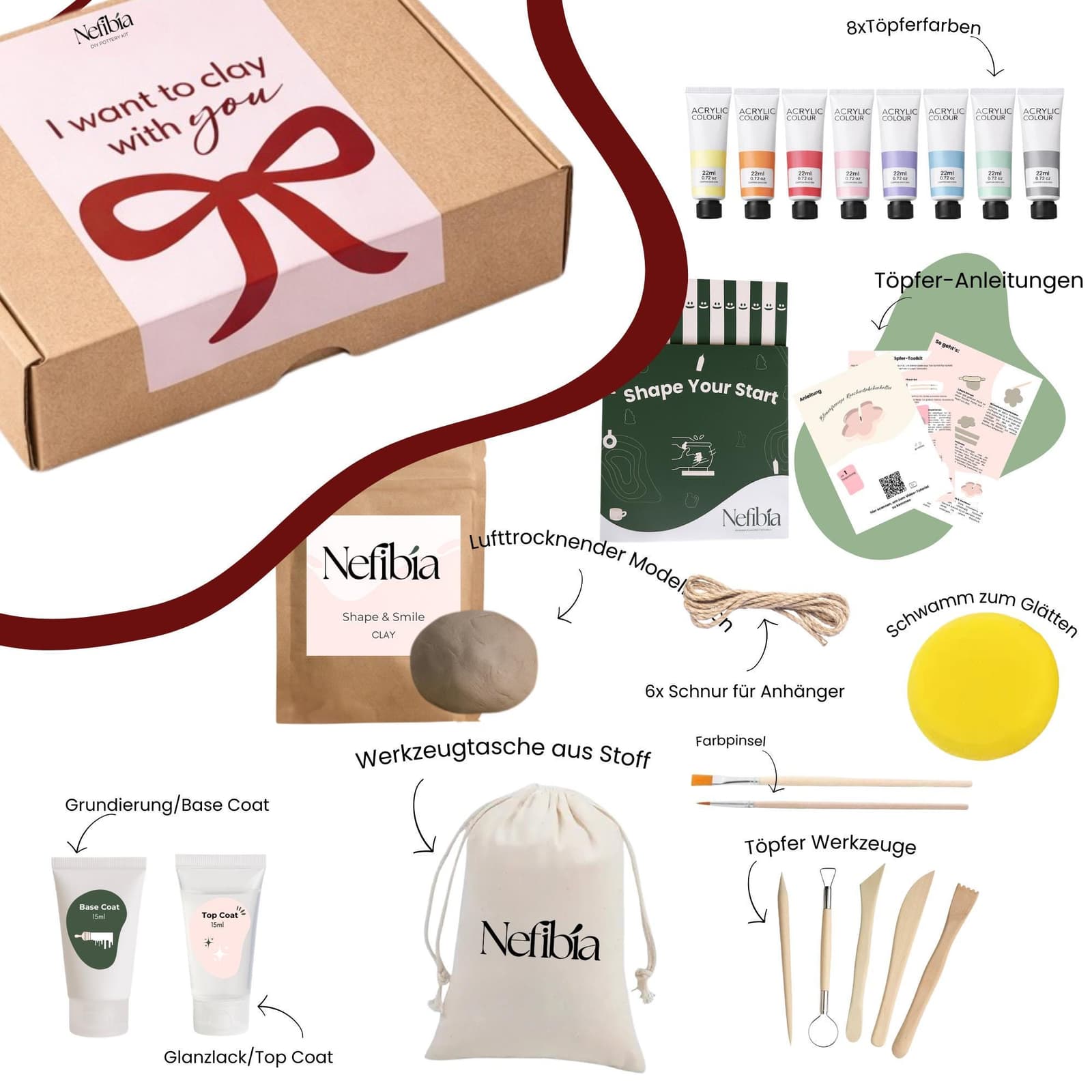Herramientas de madera y bolsa reutilizable del kit