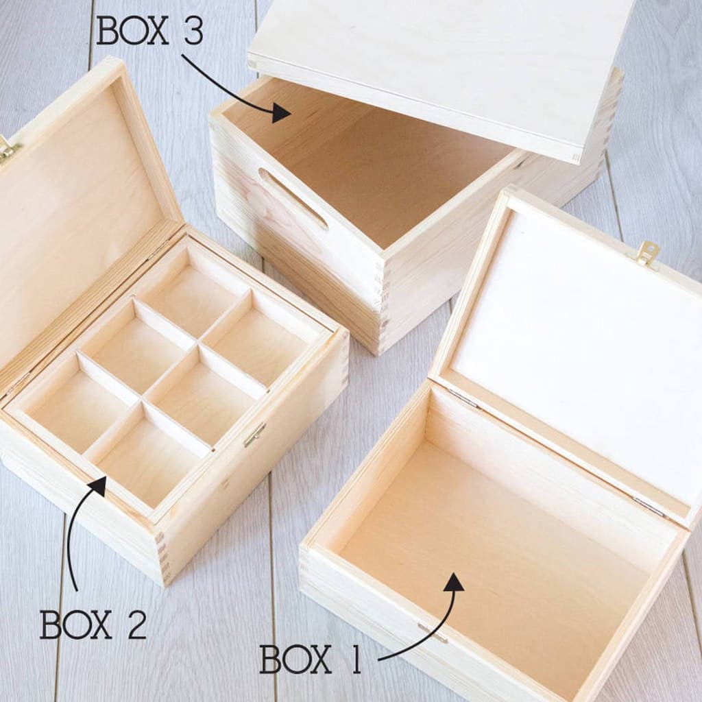 Caja de madera personalizada para recuerdos de bebé, foto 5