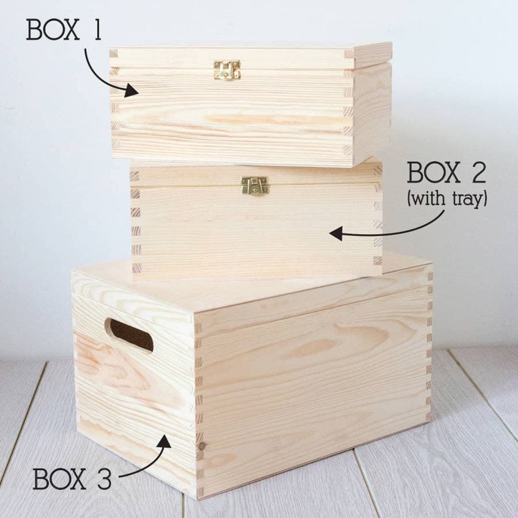 Caja de madera personalizada para recuerdos de bebé, foto 6