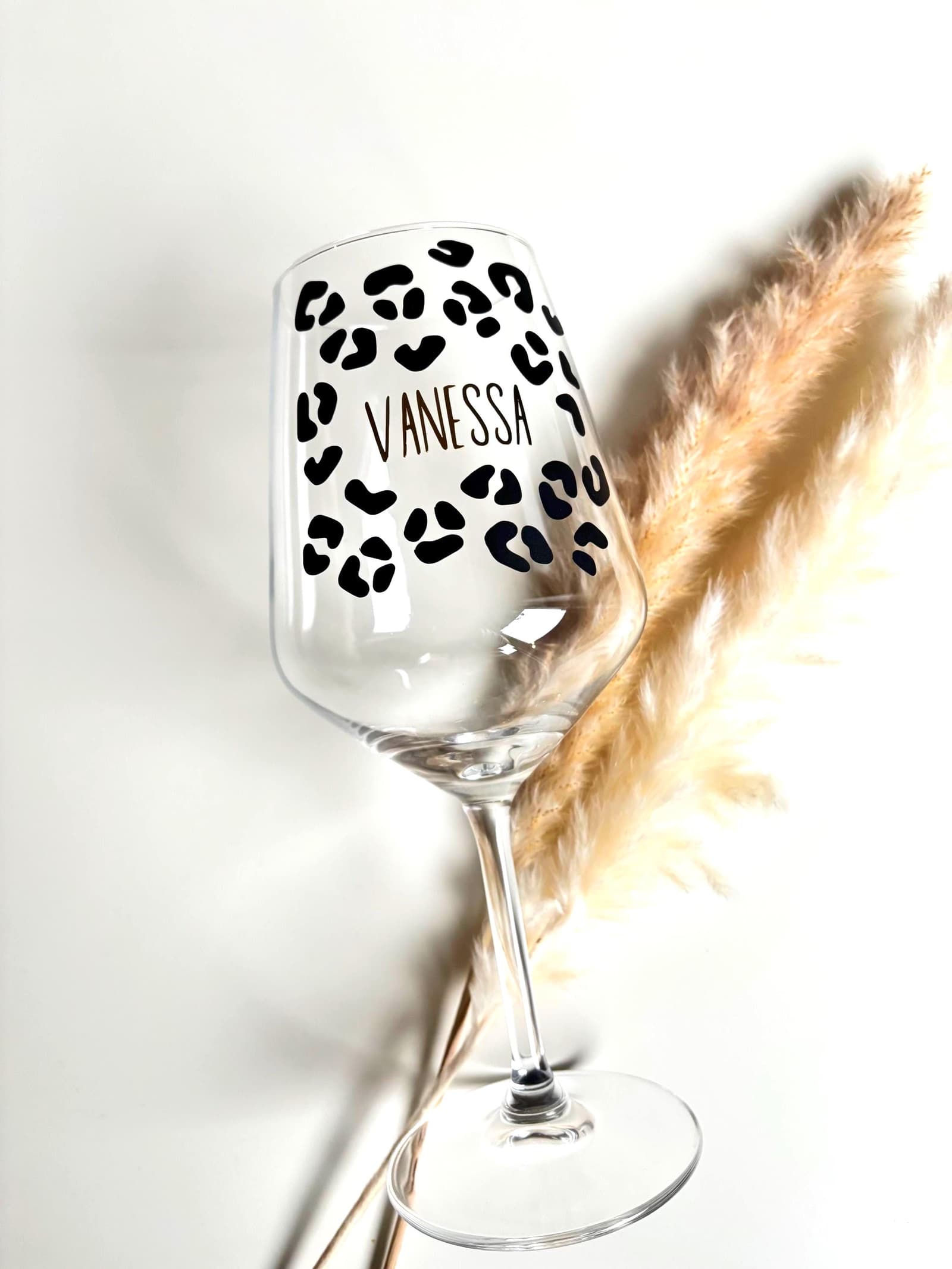 Copa de vino personalizada con diseño de leopardo, foto 2