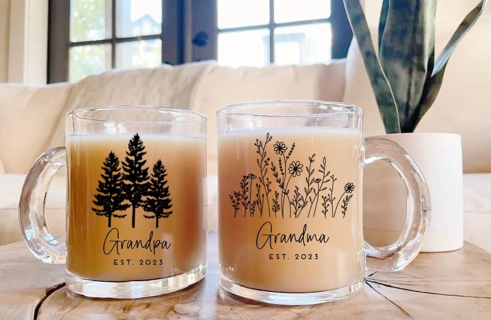 Taza personalizada para futuros abuelos,