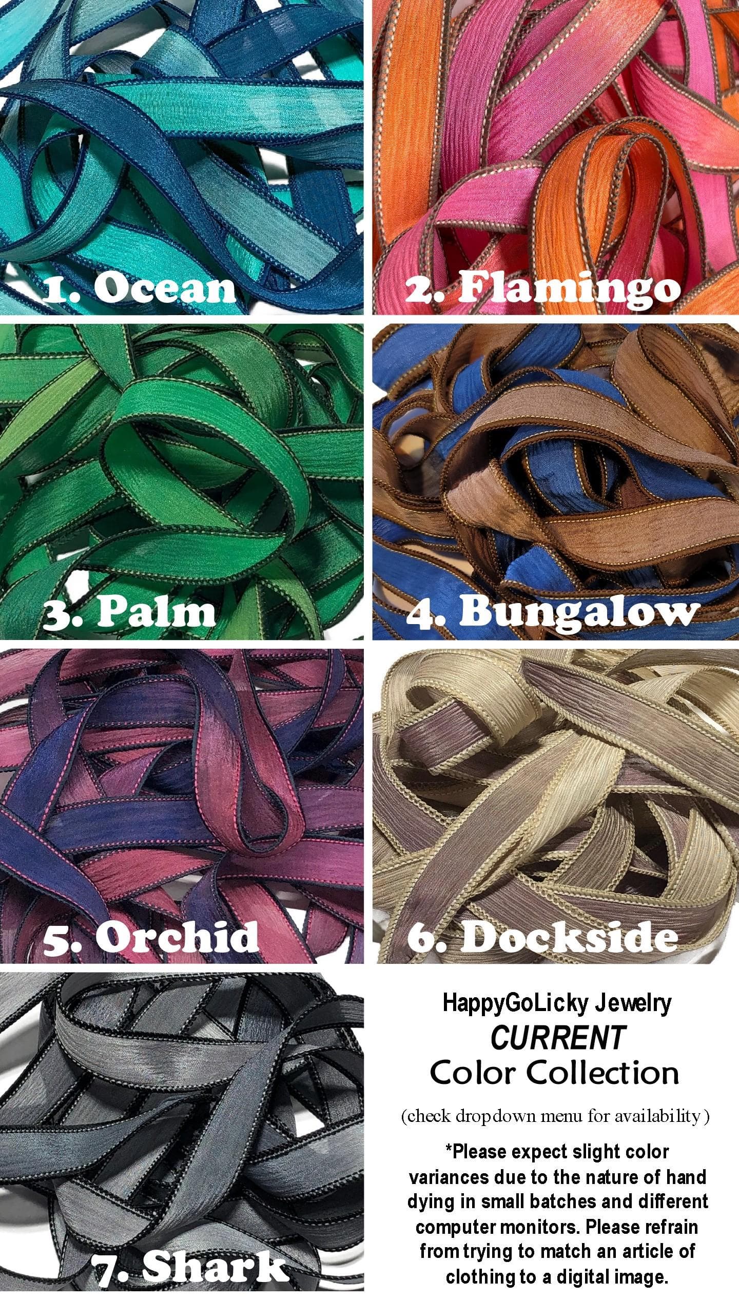 hand dyed silk ribbons, replacement crinkle ribbons for silk wrap bracelets by HappyGoLicky Jewelry, handmade silk fairy crinkle ribbons,