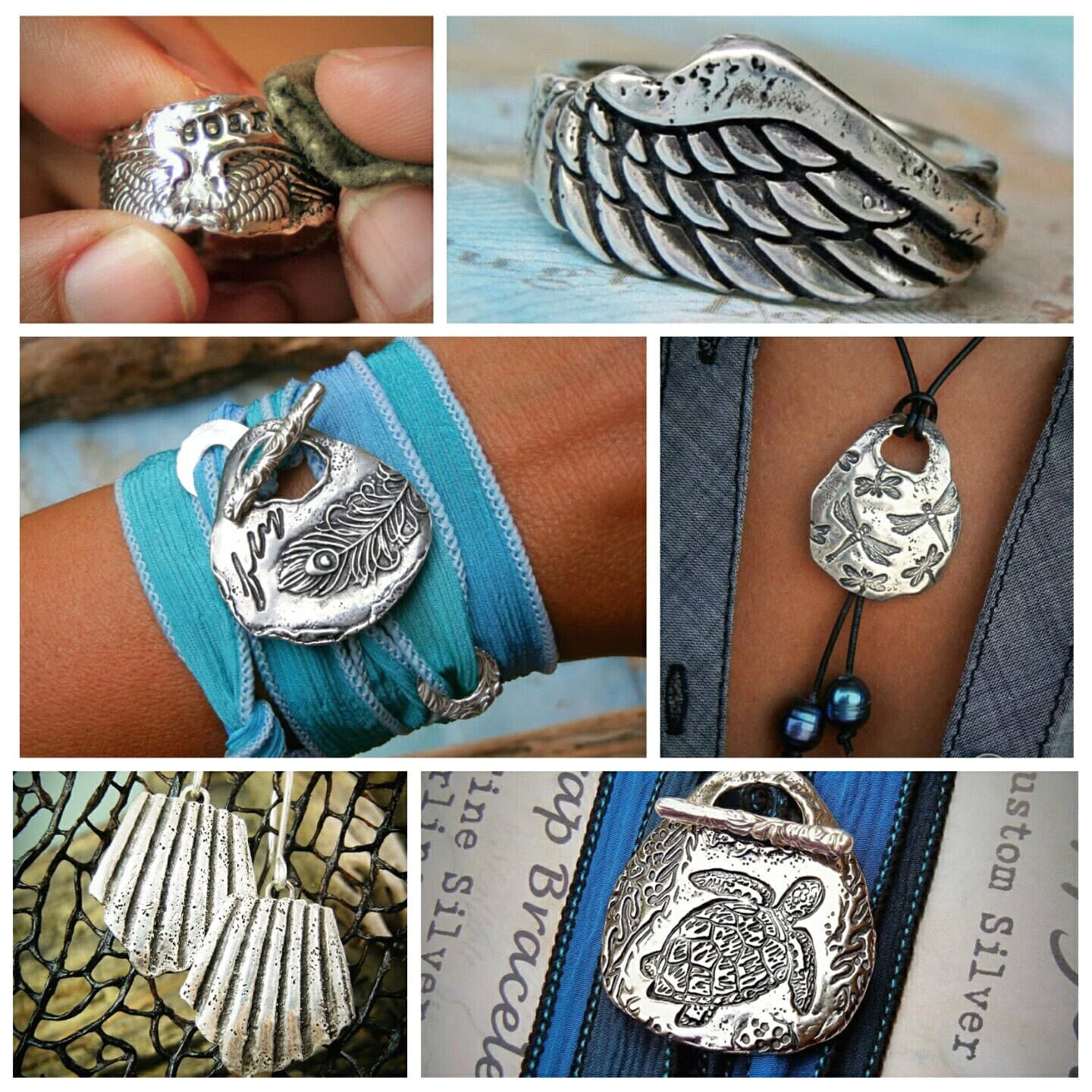 Sterling silver jewelry handmade by HappyGoLicky Jewelry,