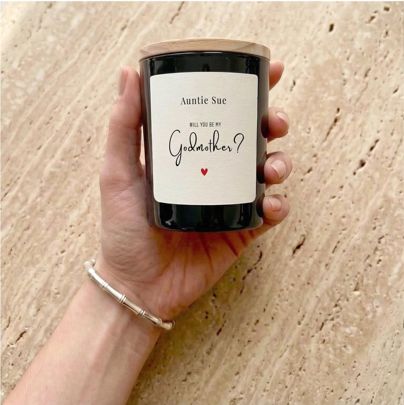 Personalised Will You Be My Godmother Proposal Gift, Custom Auntie Godmother Request Candle,