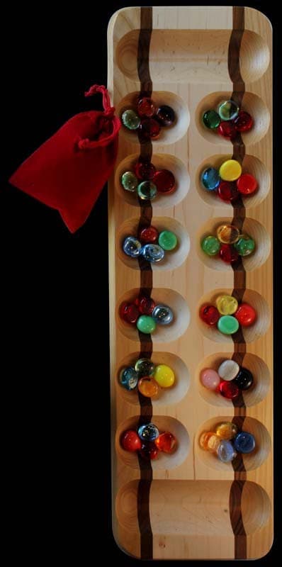 Tablero de Mancala artesanal de madera, foto 2