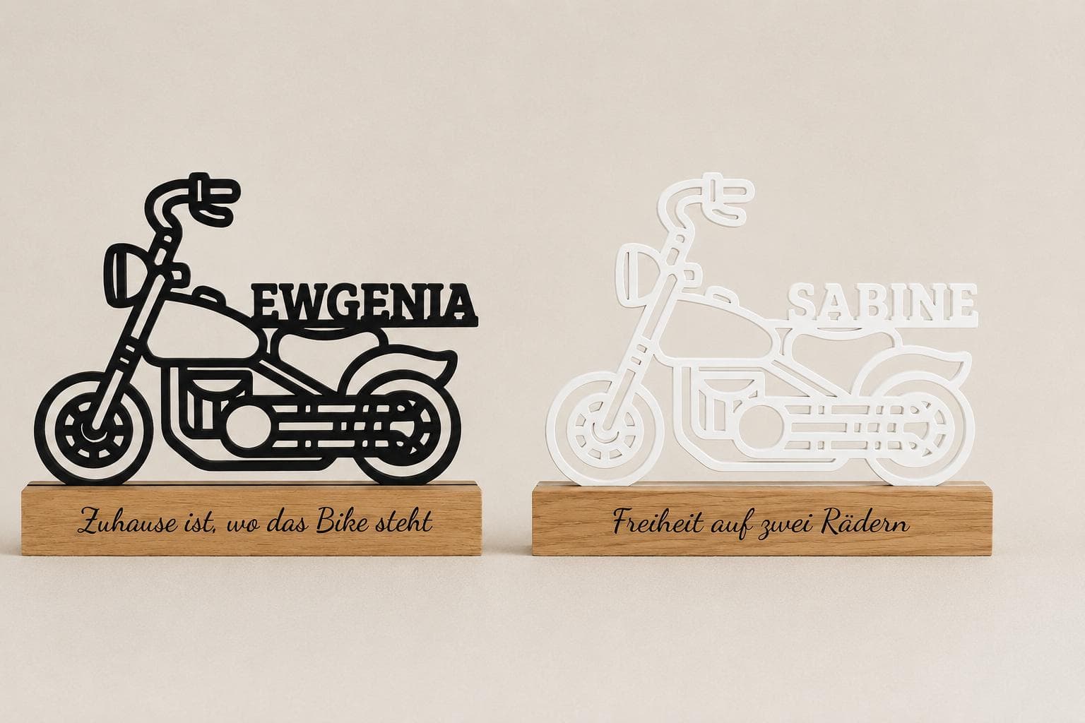 Soporte de madera para moteros personalizado, foto 2