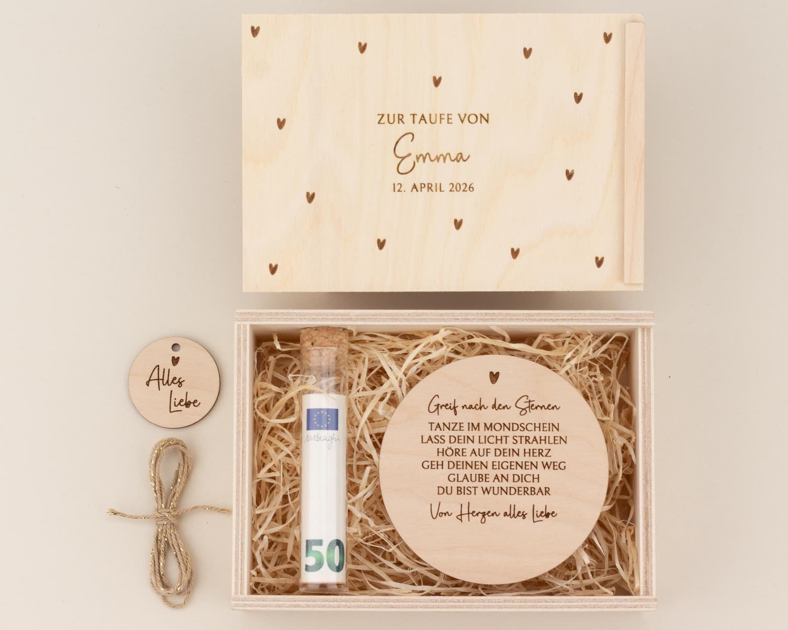 Caja de madera personalizada para bautizo, foto 7