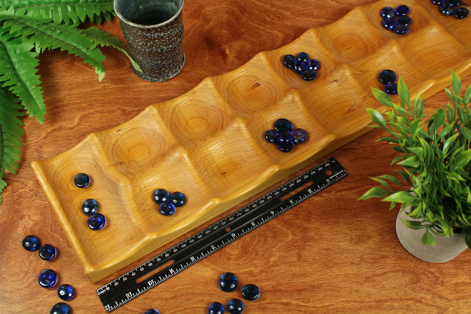 Tablero de Mancala de madera de cerezo, foto 3