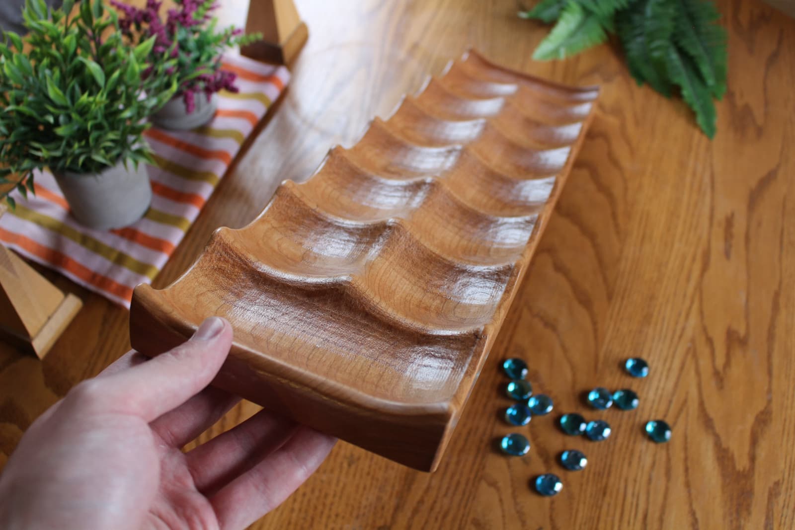 Tablero de Mancala de madera de cerezo, foto 9