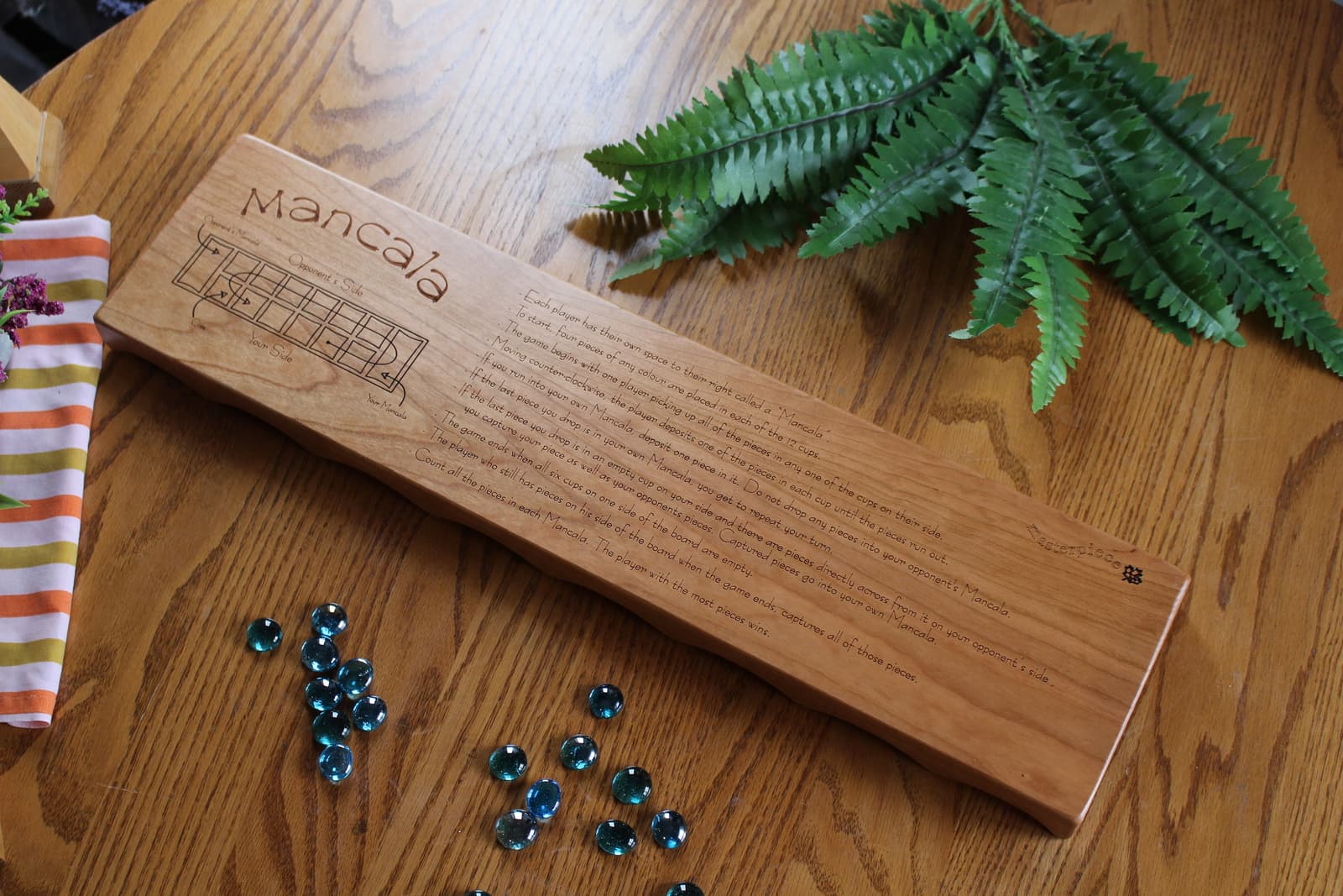 Tablero de Mancala de madera de cerezo, foto 5