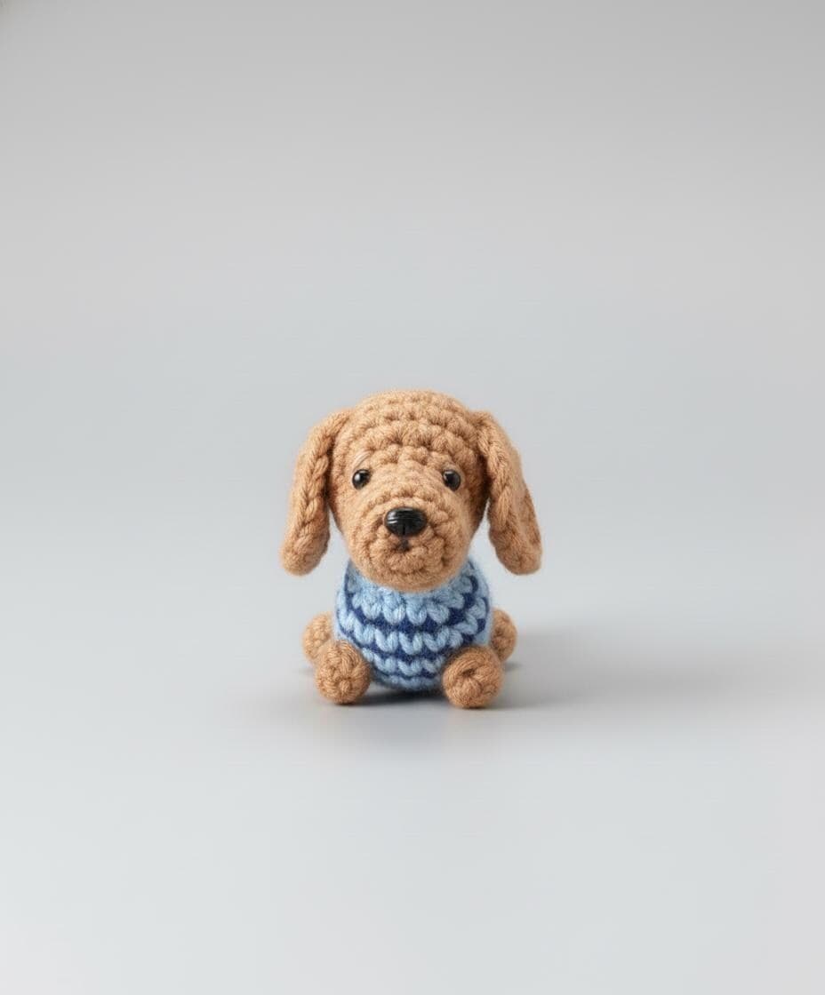 Llavero de perro salchicha de ganchillo, foto 3