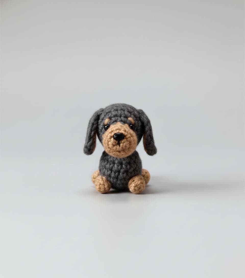 Llavero de perro salchicha de ganchillo, foto 5