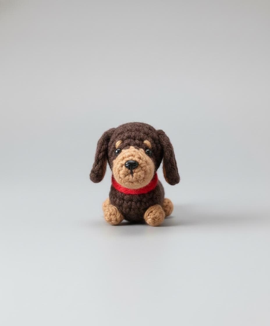 Llavero de perro salchicha de ganchillo, foto 8