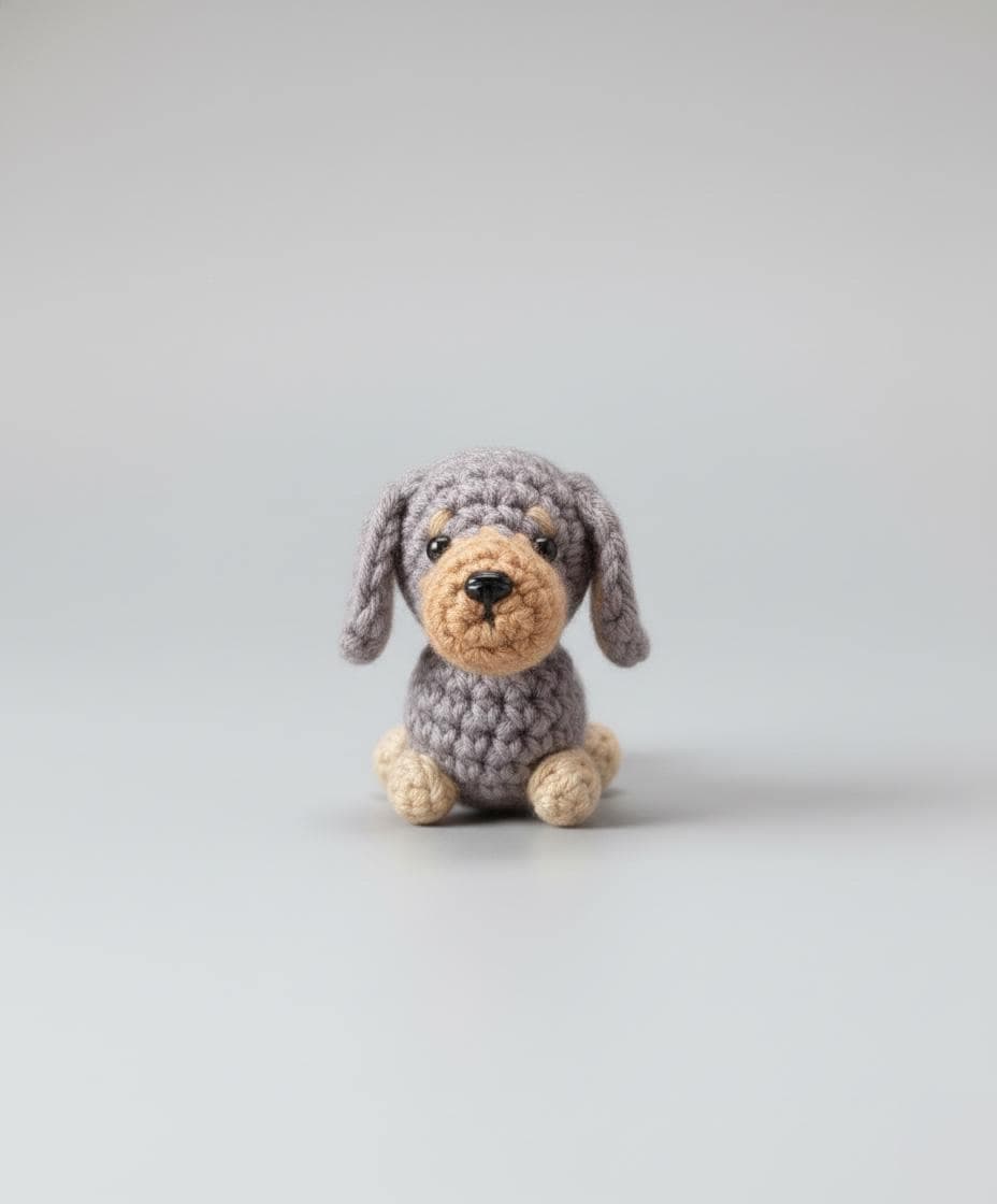 Llavero de perro salchicha de ganchillo, foto 6