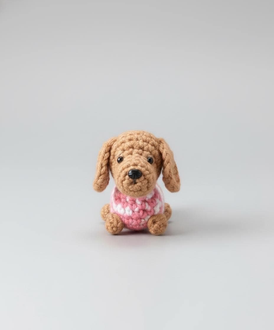 Llavero de perro salchicha de ganchillo, foto 4