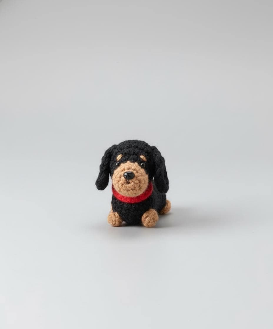 Llavero de perro salchicha de ganchillo, foto 7