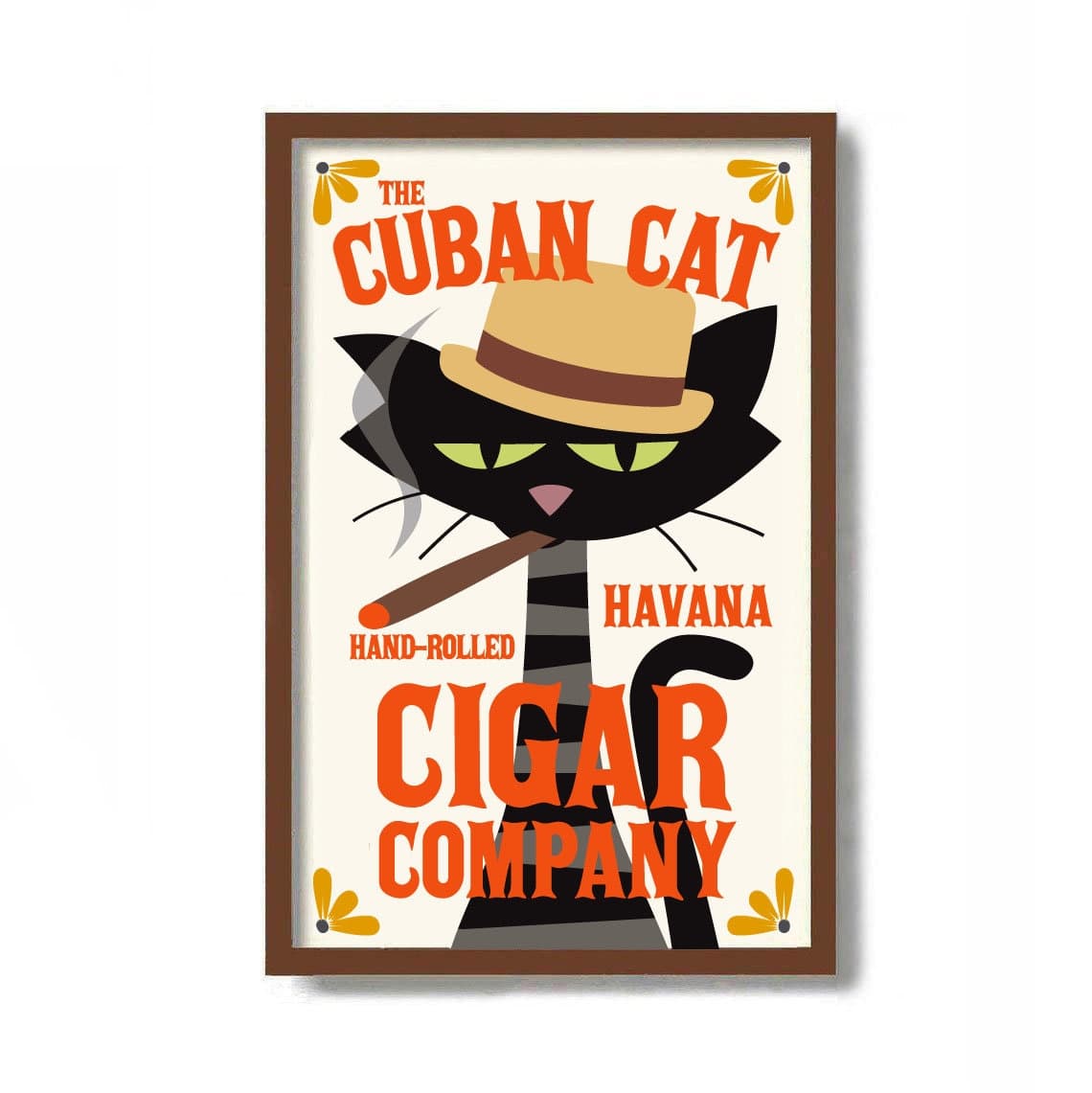 Lámina de arte de gato fumador para bar y sala de juegos