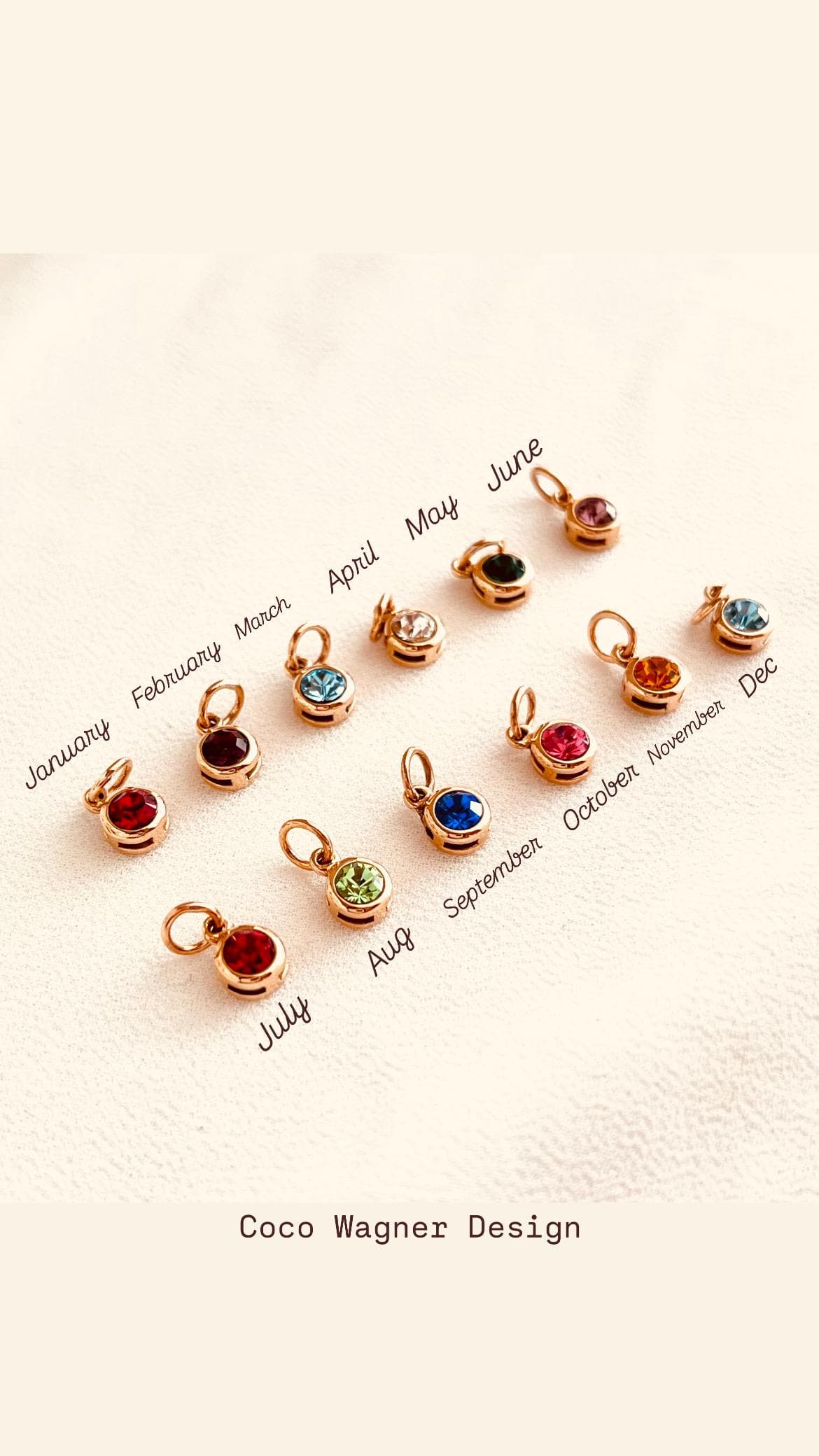 Birthstone, Birthstone charm, Birthstone jewelry, birthday Gift, Mothers day Gifts