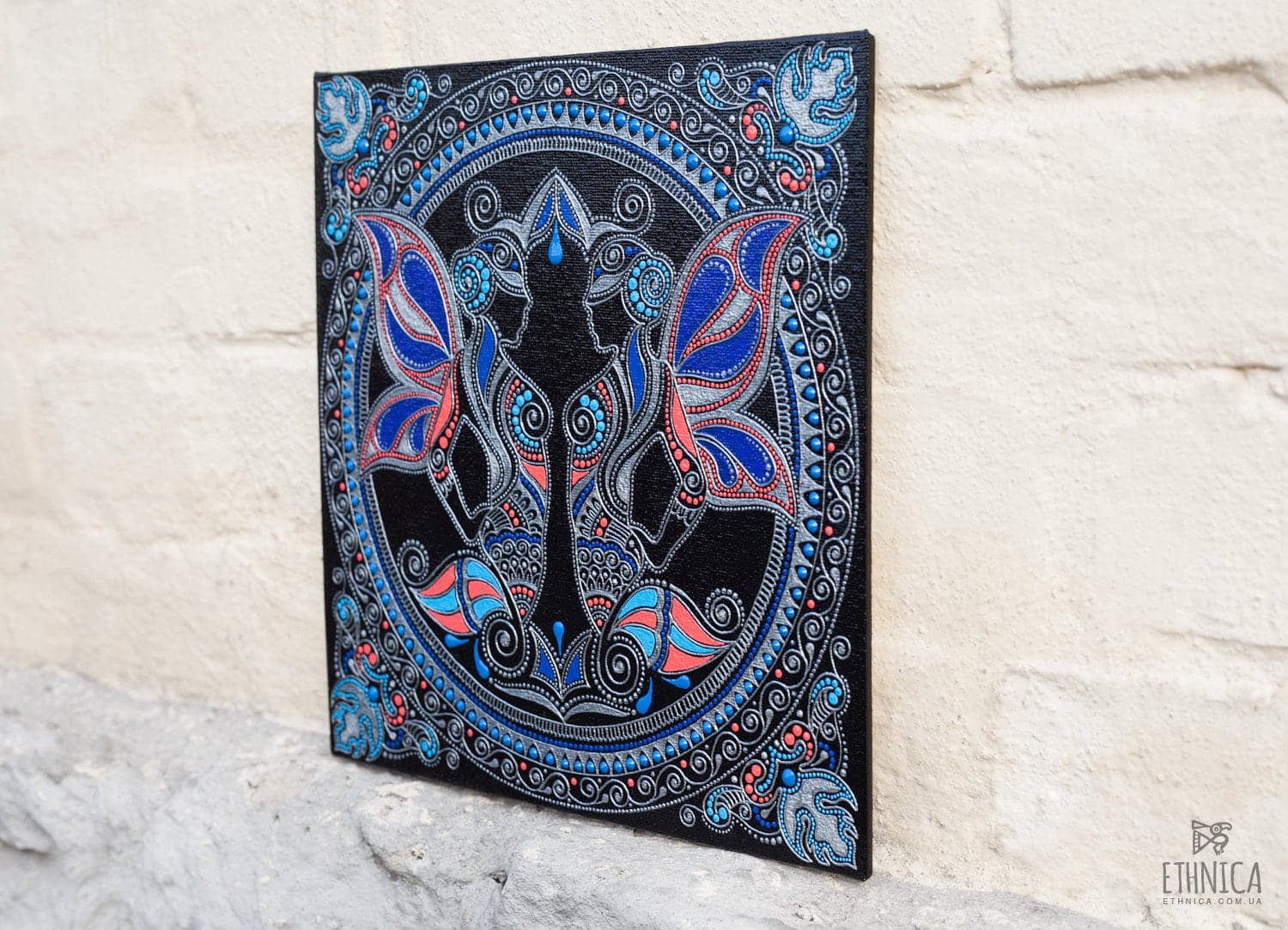 Cuadro decorativo del signo geminis pintado a mano, foto 4
