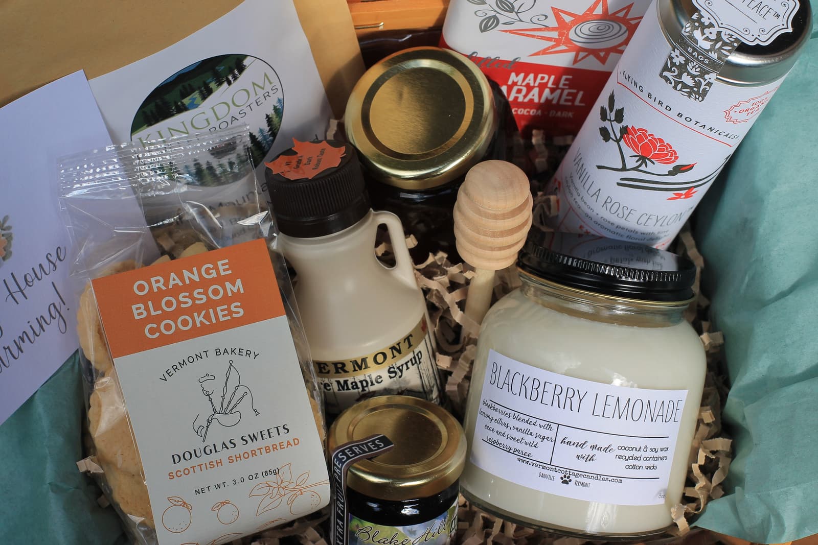 Cesta de regalo gourmet de Vermont con productos artesanos, foto 9