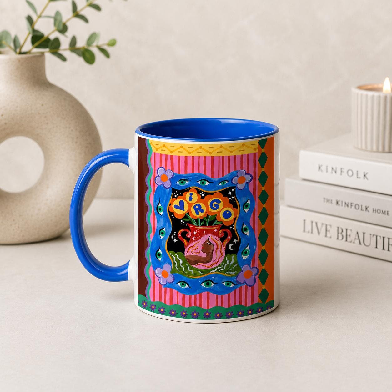 Taza de porcelana con diseño del signo Virgo, foto 3