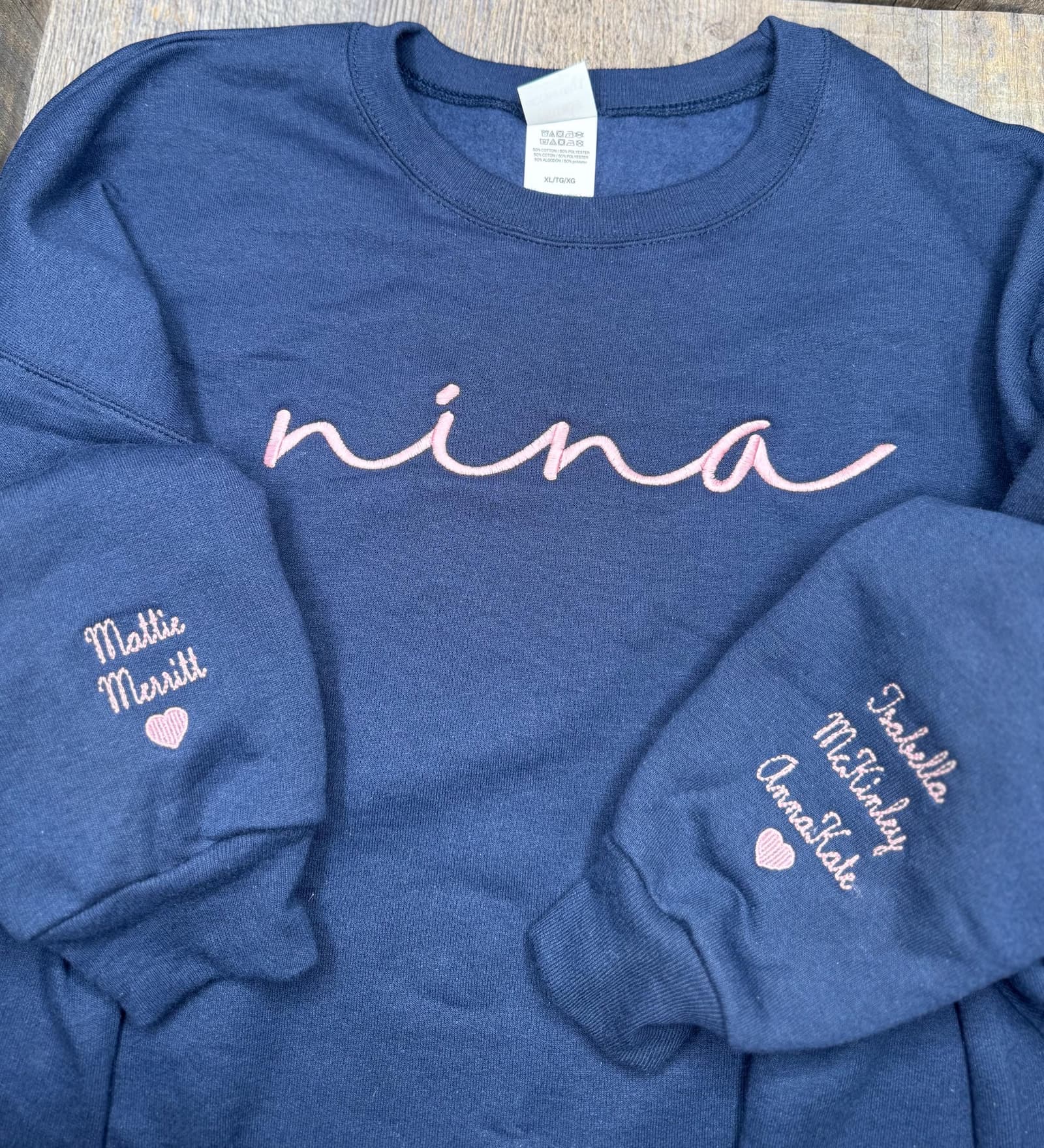 Sudadera bordada de abuelos con nombres en la manga, foto 2,