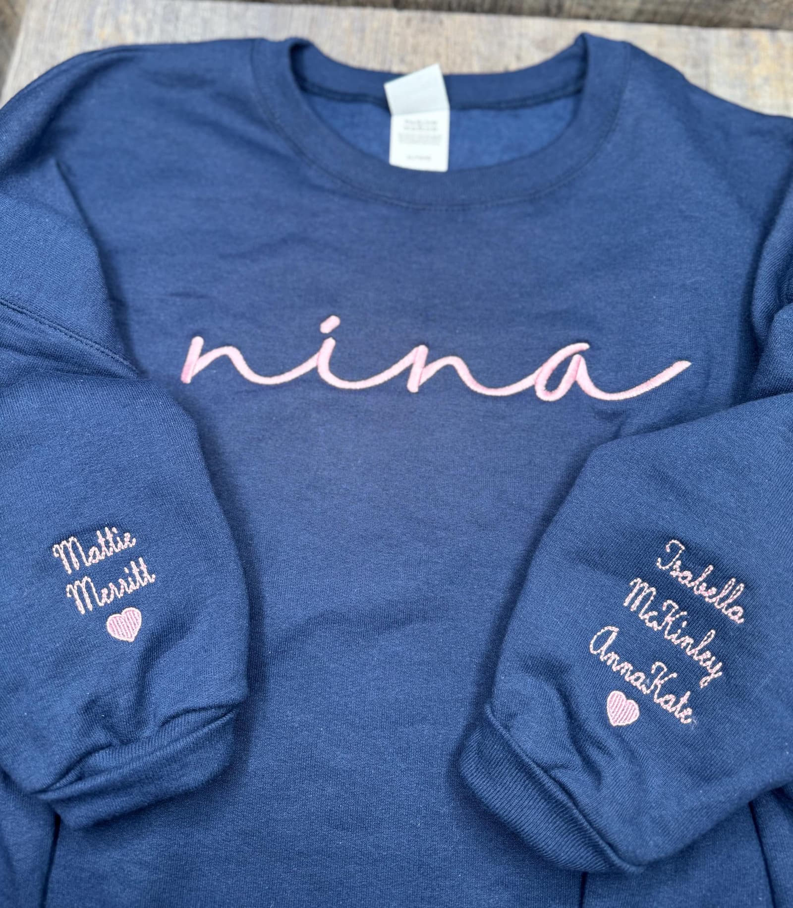 Sudadera bordada de abuelos con nombres en la manga, foto 7,