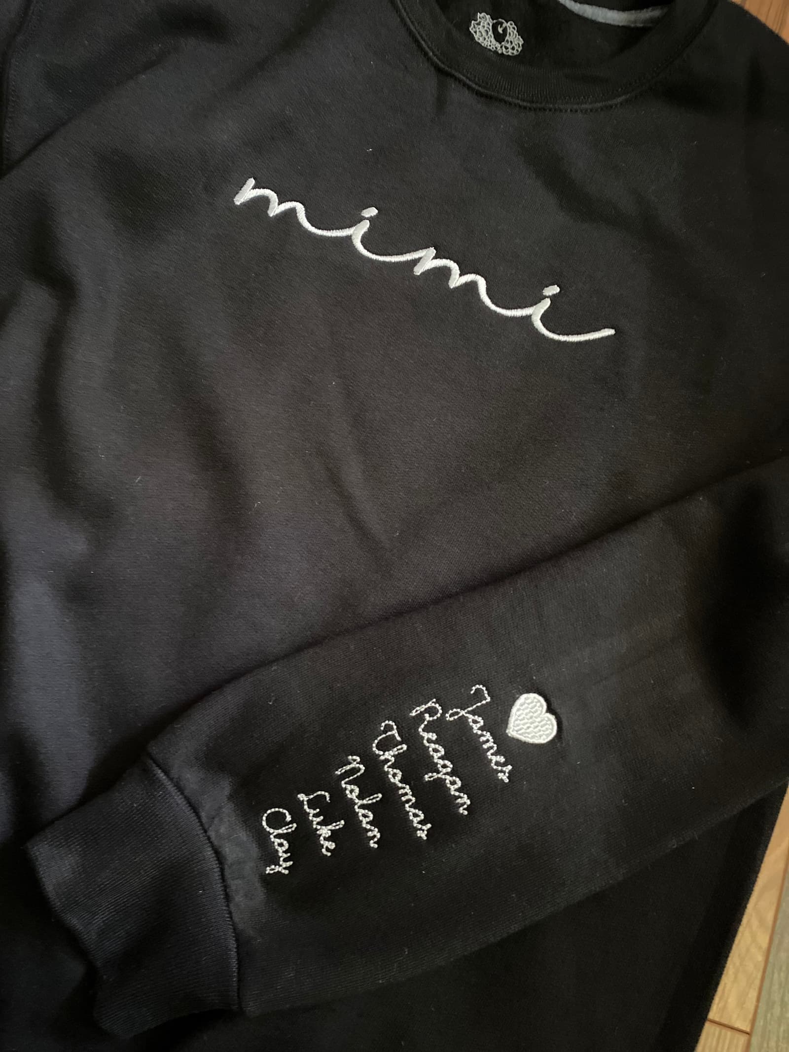 Sudadera bordada de abuelos con nombres en la manga, foto 5,
