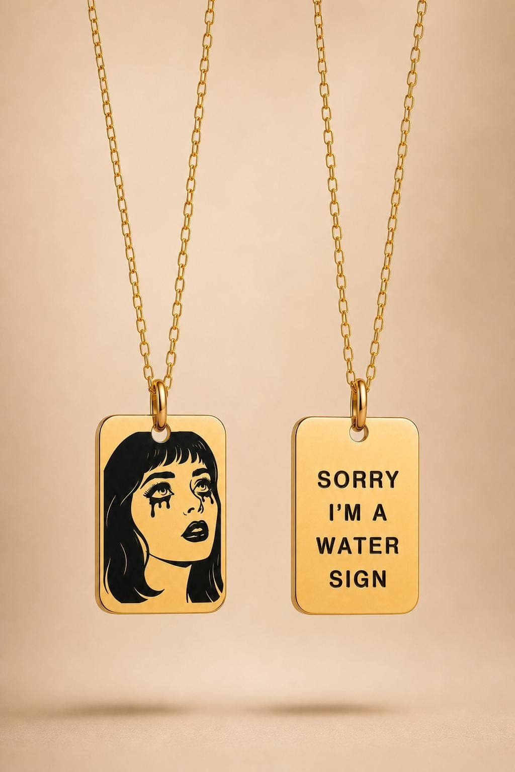 Collar con el signo del zodiaco en oro de 14k