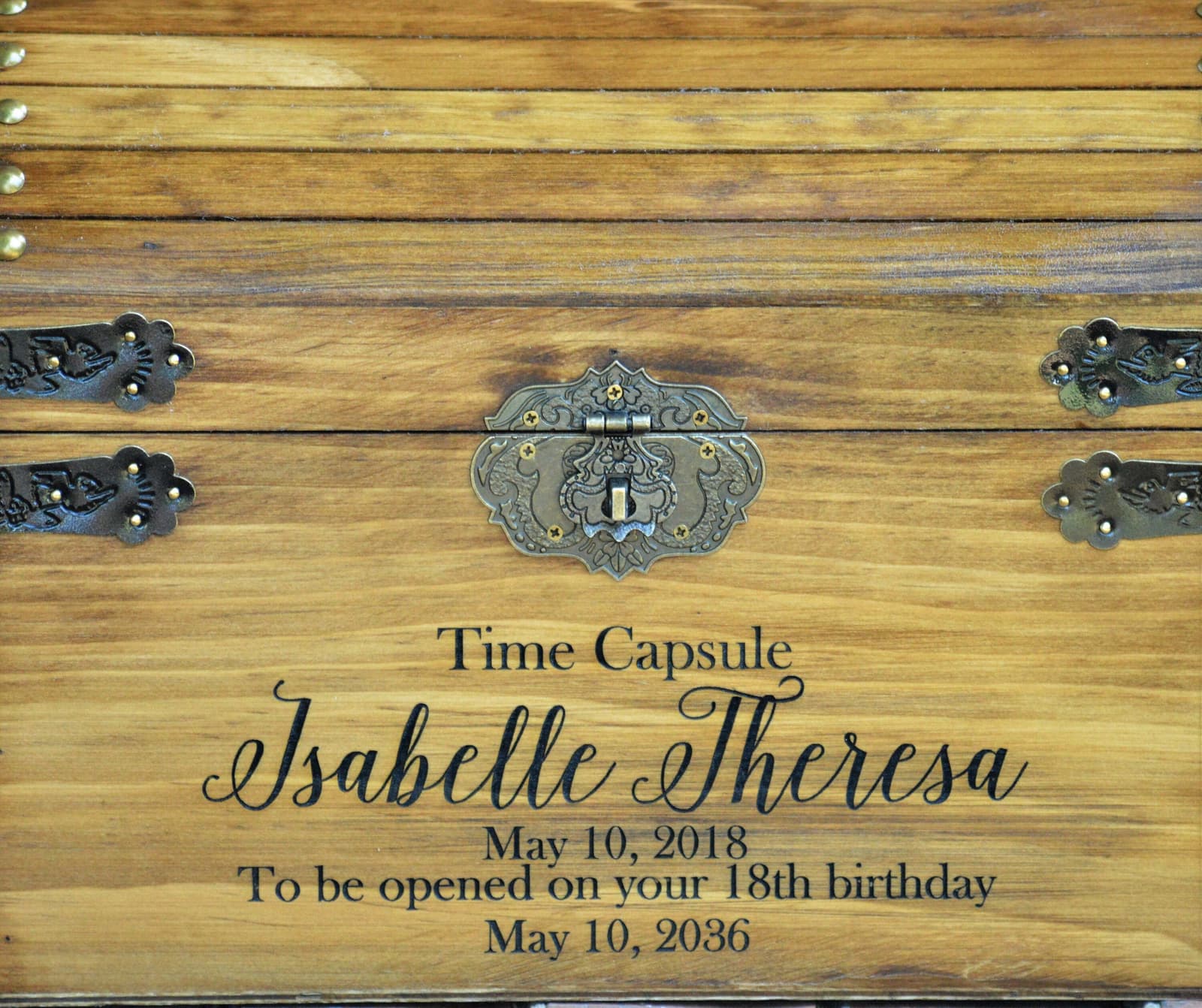 Caja de recuerdos de madera personalizada, foto 4
