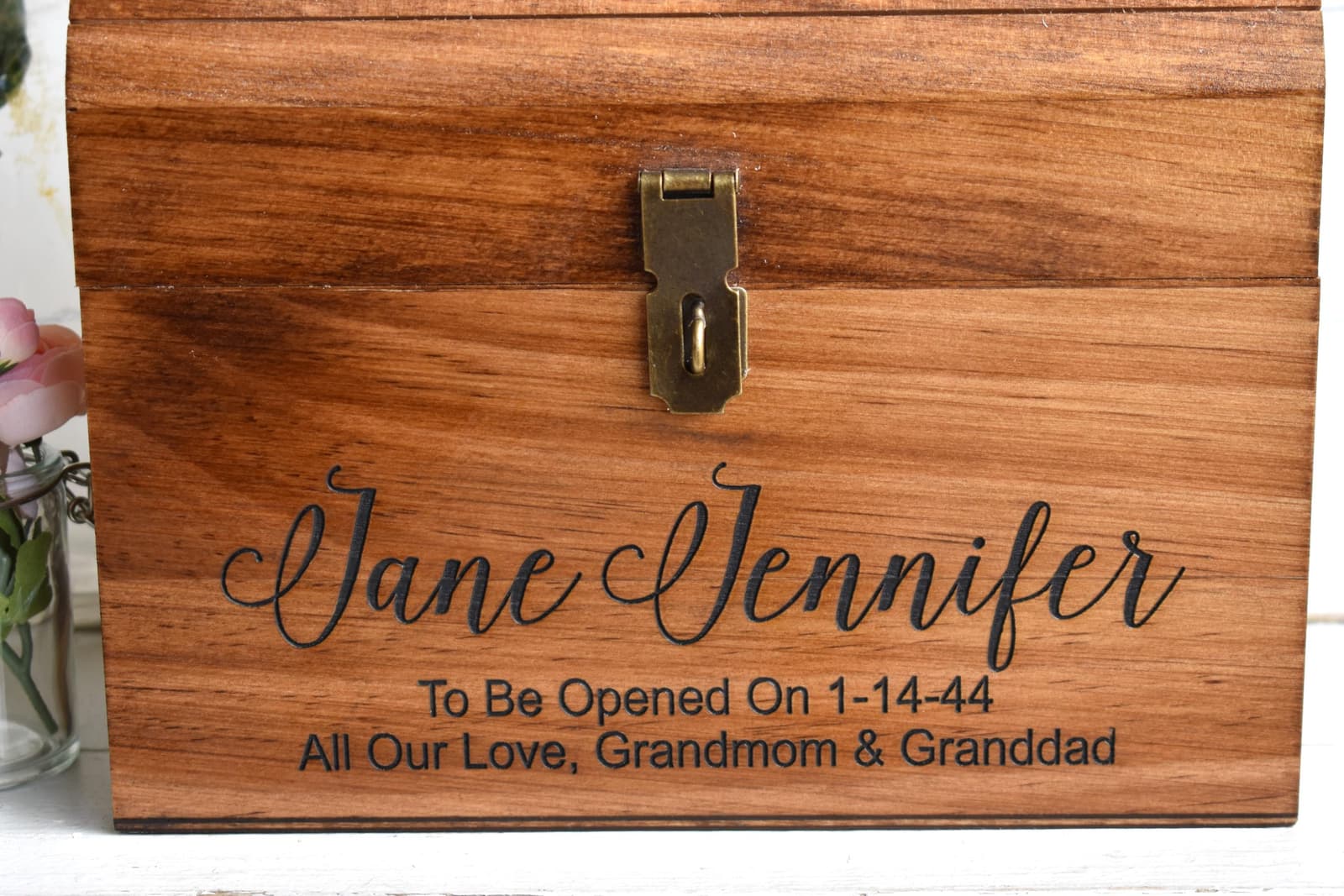 Caja de recuerdos de madera personalizada, foto 5