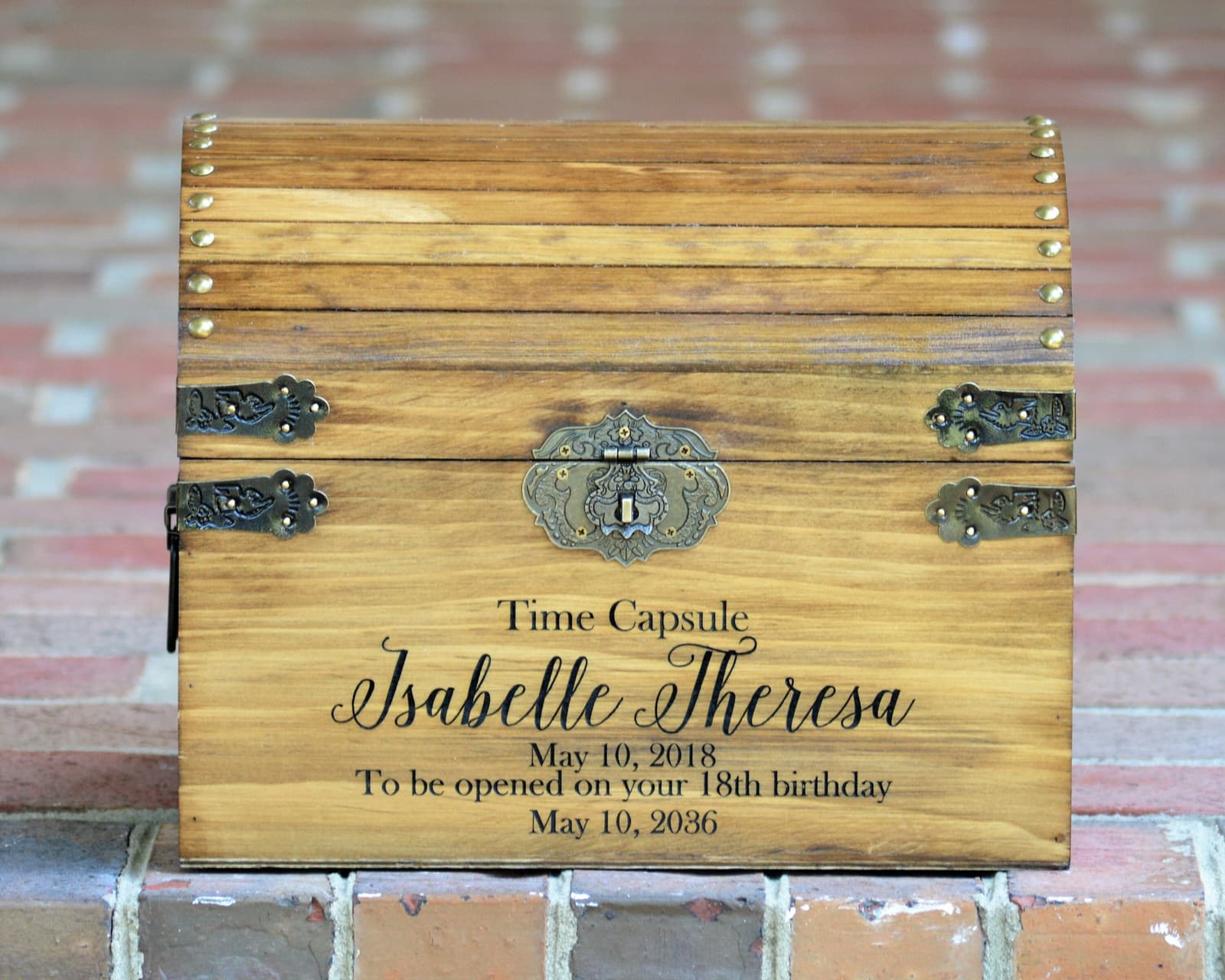 Caja de recuerdos de madera personalizada, foto 3