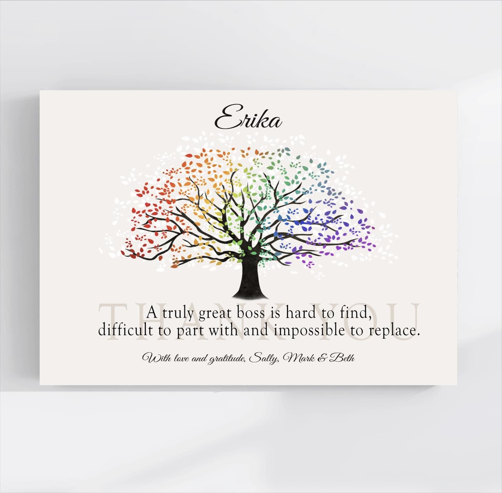 Lámina personalizada de agradecimiento con árbol del arco iris, foto 9