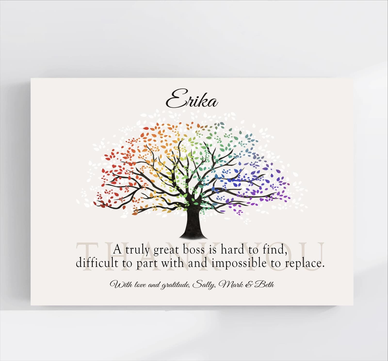 Lámina personalizada de agradecimiento con árbol del arco iris, foto 10
