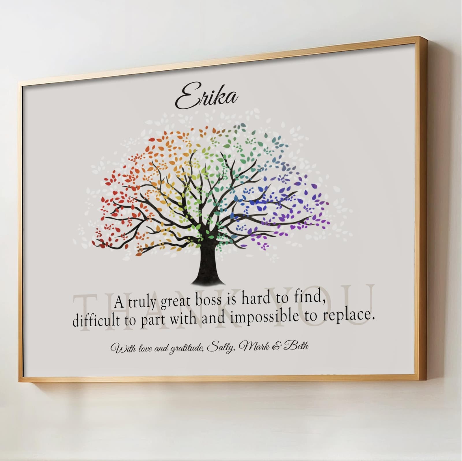 Lámina personalizada de agradecimiento con árbol del arco iris, foto 11