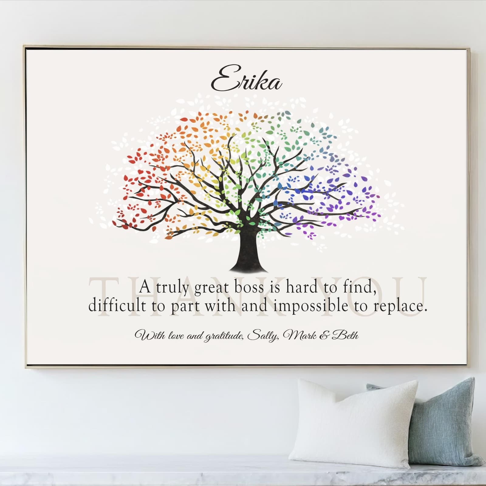 Lámina personalizada de agradecimiento con árbol del arco iris, foto 12