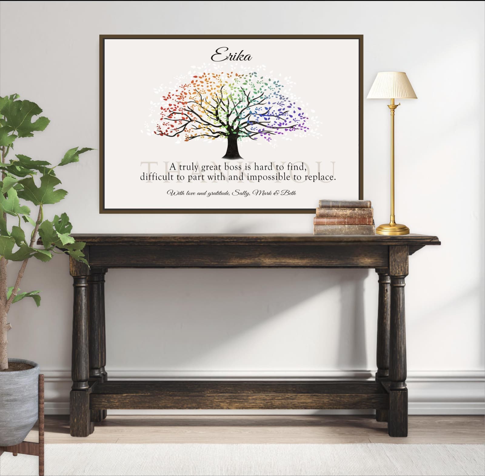 Lámina personalizada de agradecimiento con árbol del arco iris, foto 3