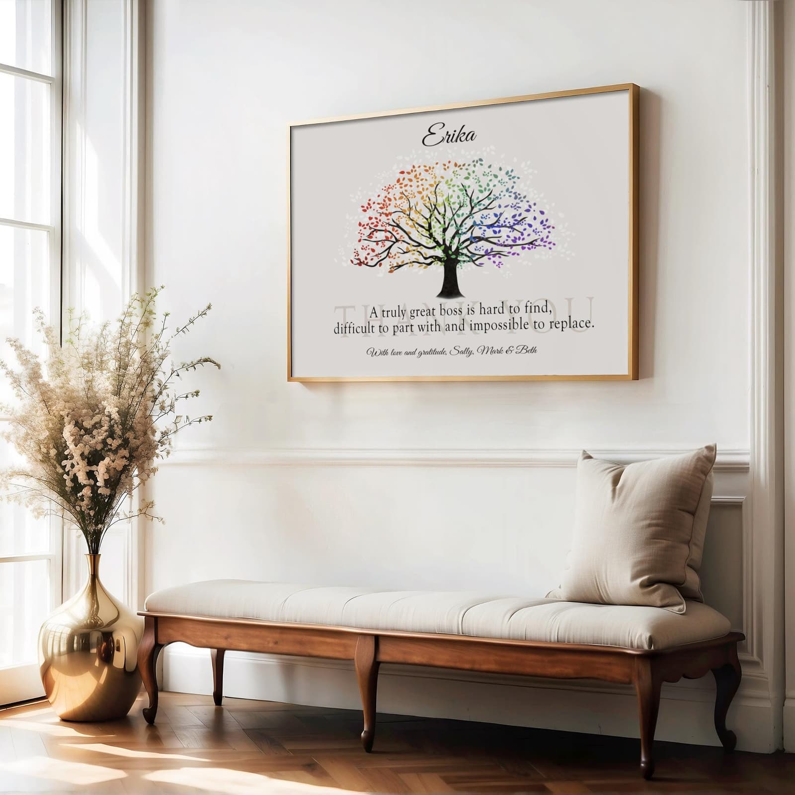 Lámina personalizada de agradecimiento con árbol del arco iris, foto 4