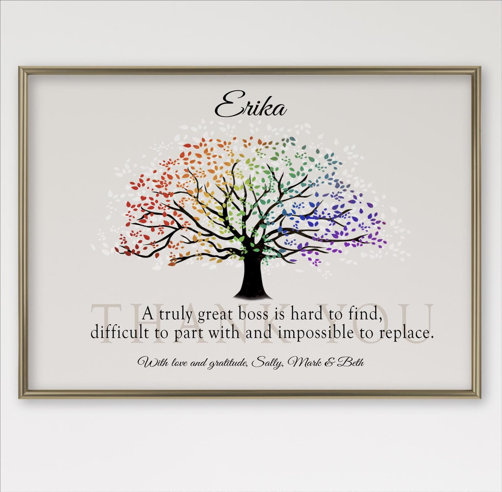 Lámina personalizada de agradecimiento con árbol del arco iris, foto 13