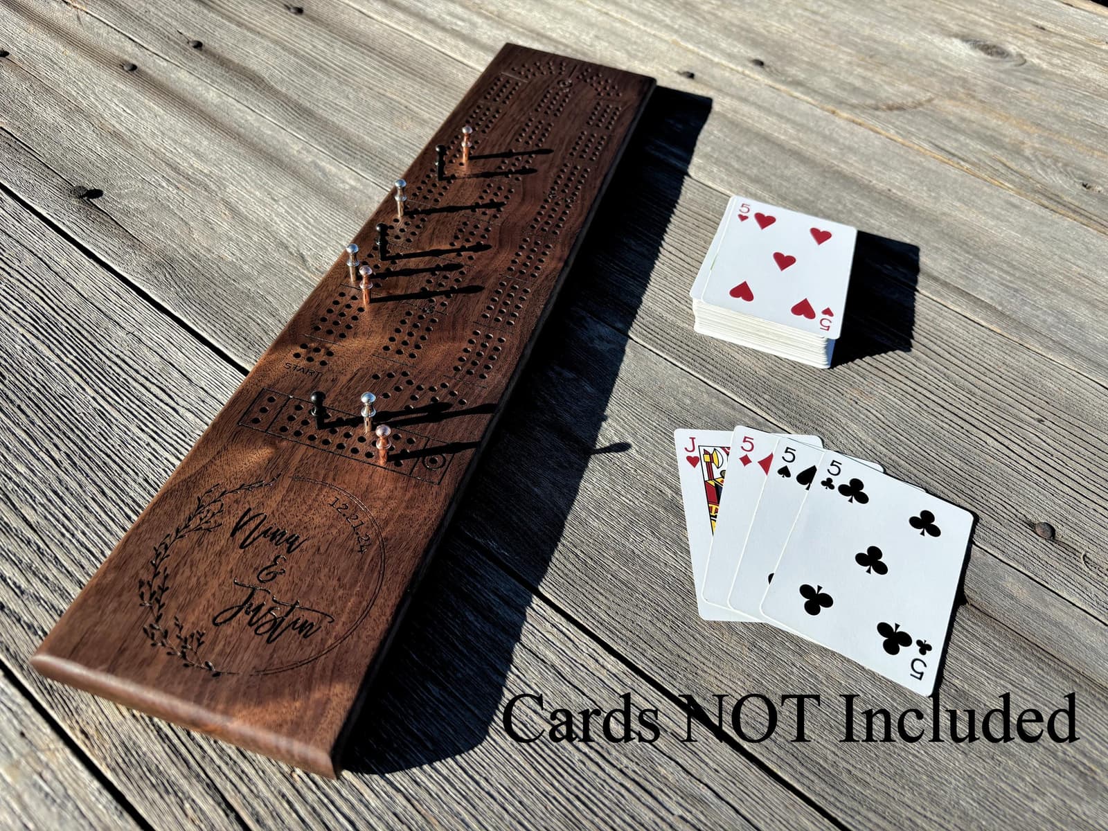 Tablero de cribbage personalizado de nogal negro, foto 8