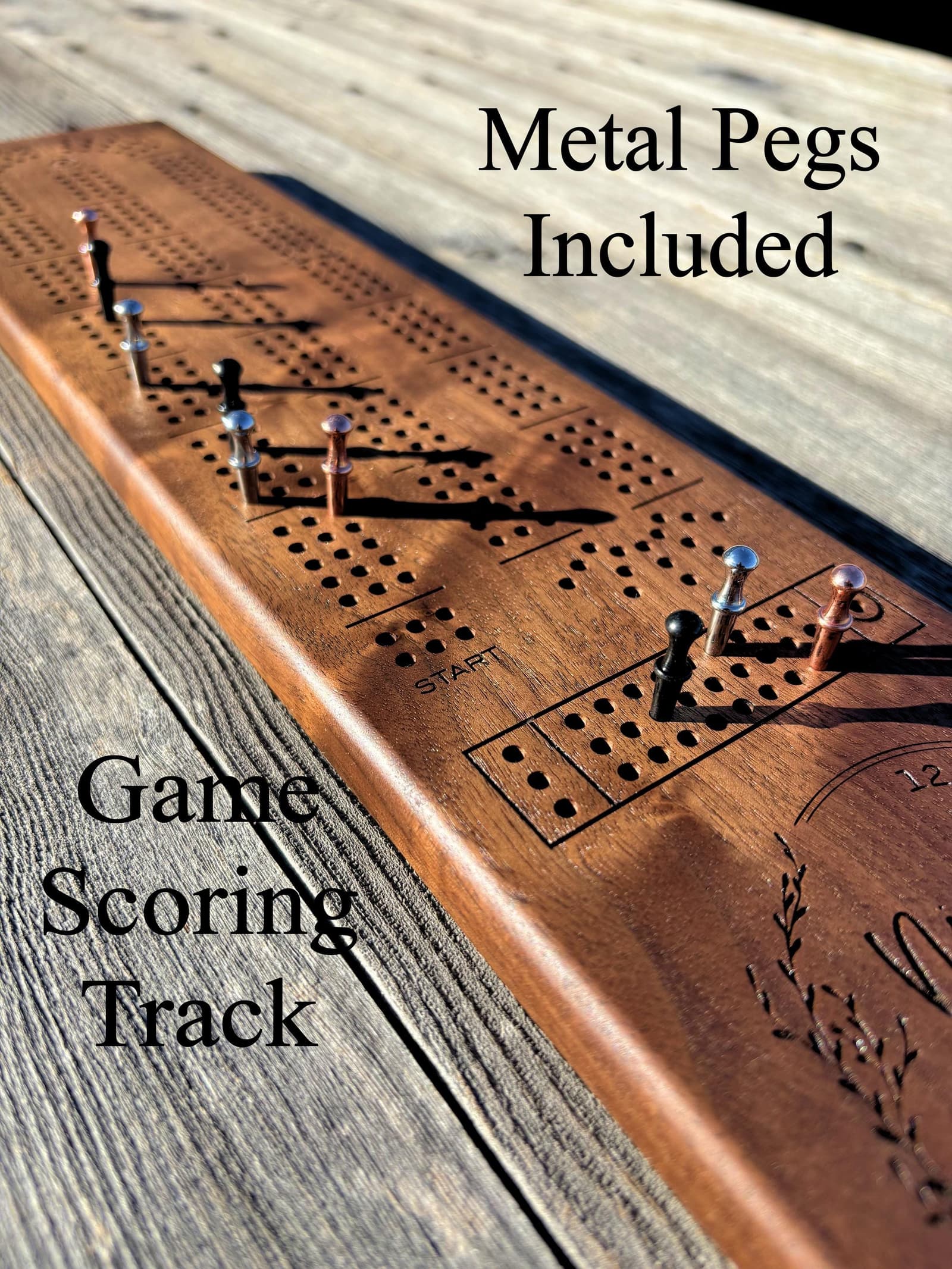 Tablero de cribbage personalizado de nogal negro, foto 5
