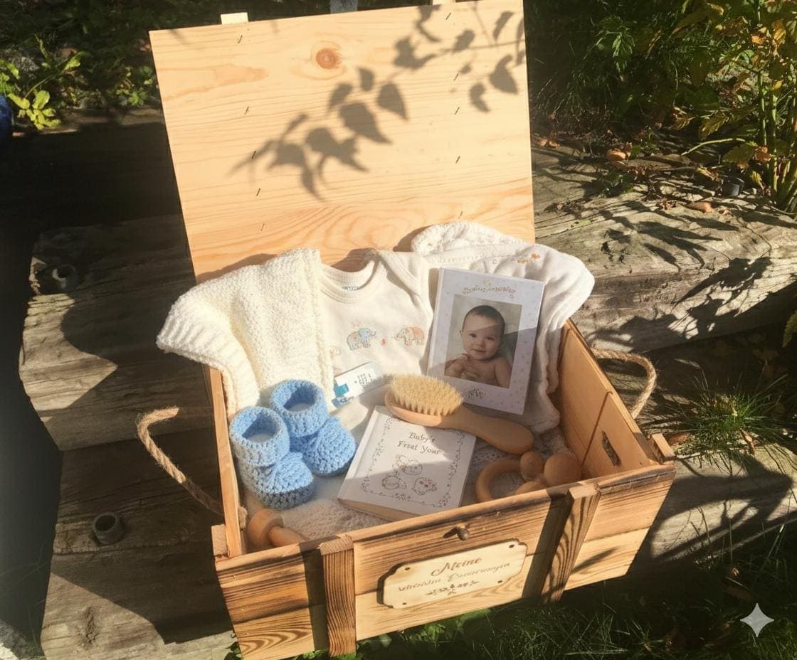 Caja de recuerdos de madera personalizada con arcoíris, foto 11