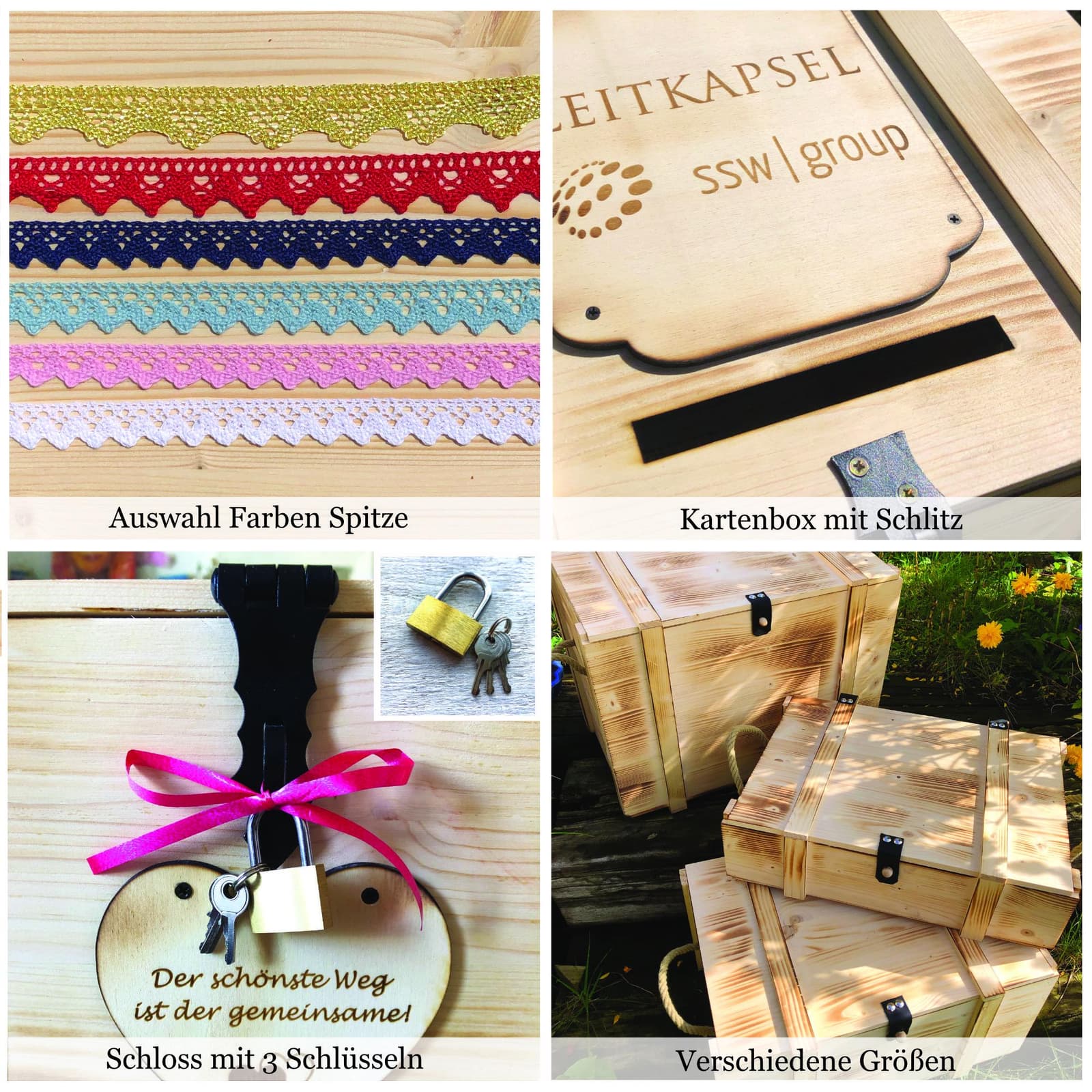 Caja de recuerdos de madera personalizada con arcoíris, foto 10