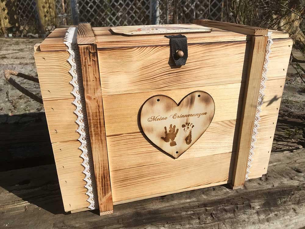 Caja de recuerdos de madera personalizada con arcoíris, foto 14
