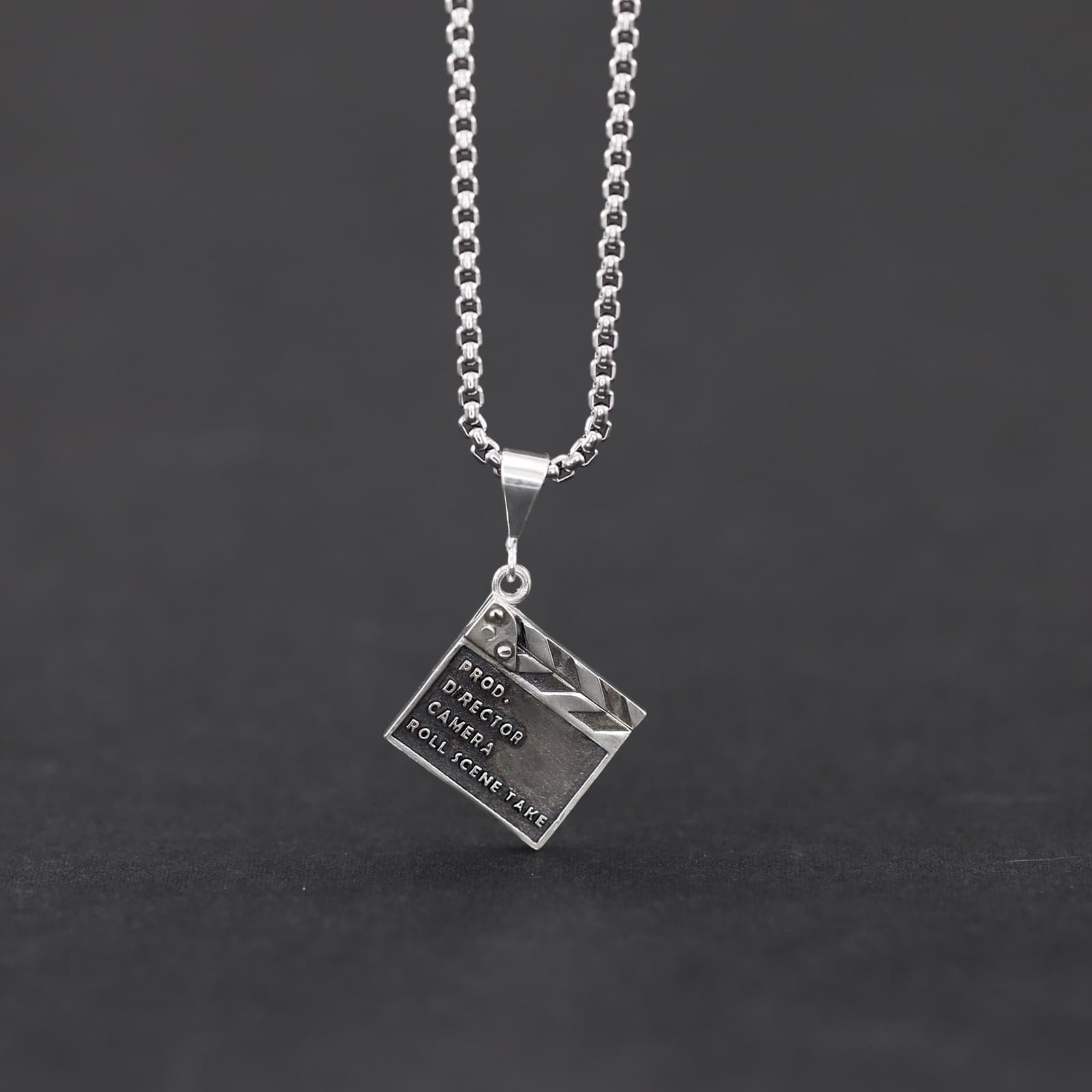Colgante claqueta de cine en plata, foto 6