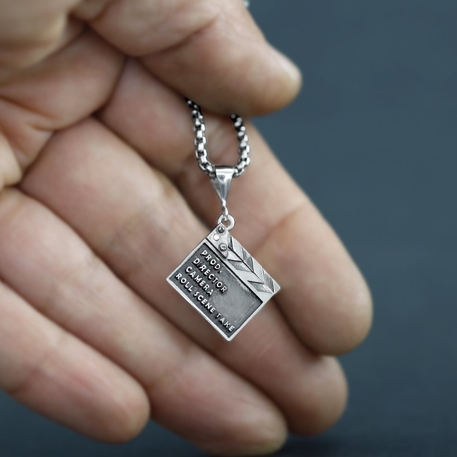 Colgante claqueta de cine en plata, foto 2