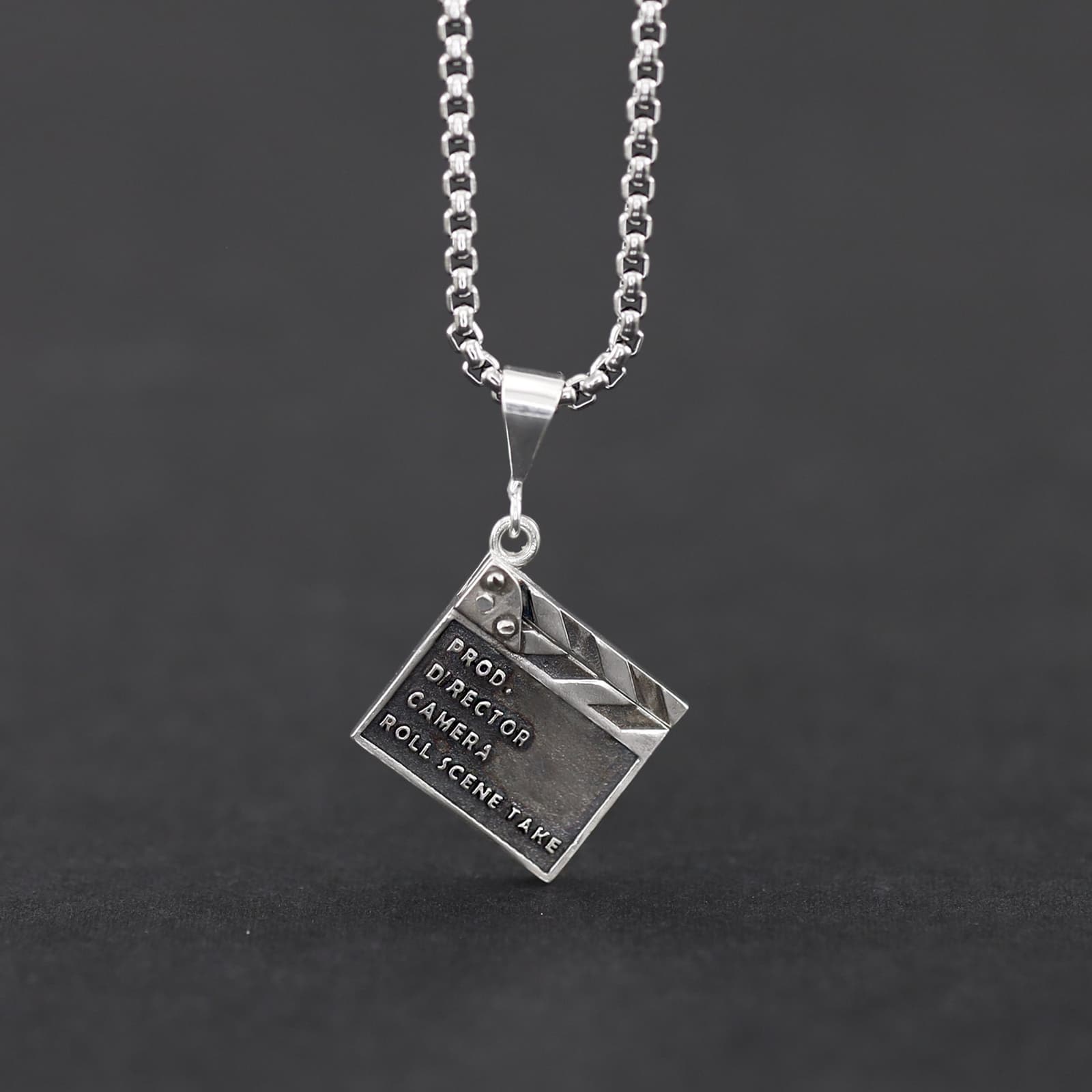 Colgante claqueta de cine en plata, foto 5